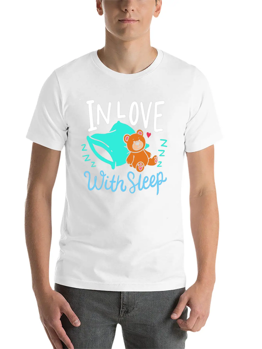 Sleeping Unisex Short Sleeve Soft Cotton T-Shirt – Casual Everyday Wear