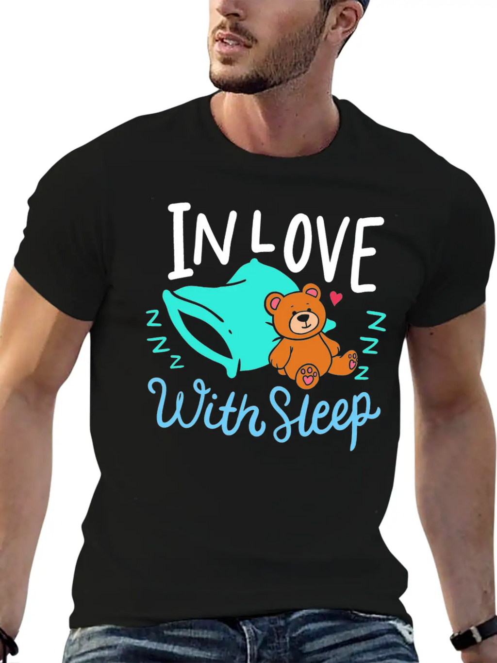 Sleeping Unisex Short Sleeve Soft Cotton T-Shirt – Casual Everyday Wear