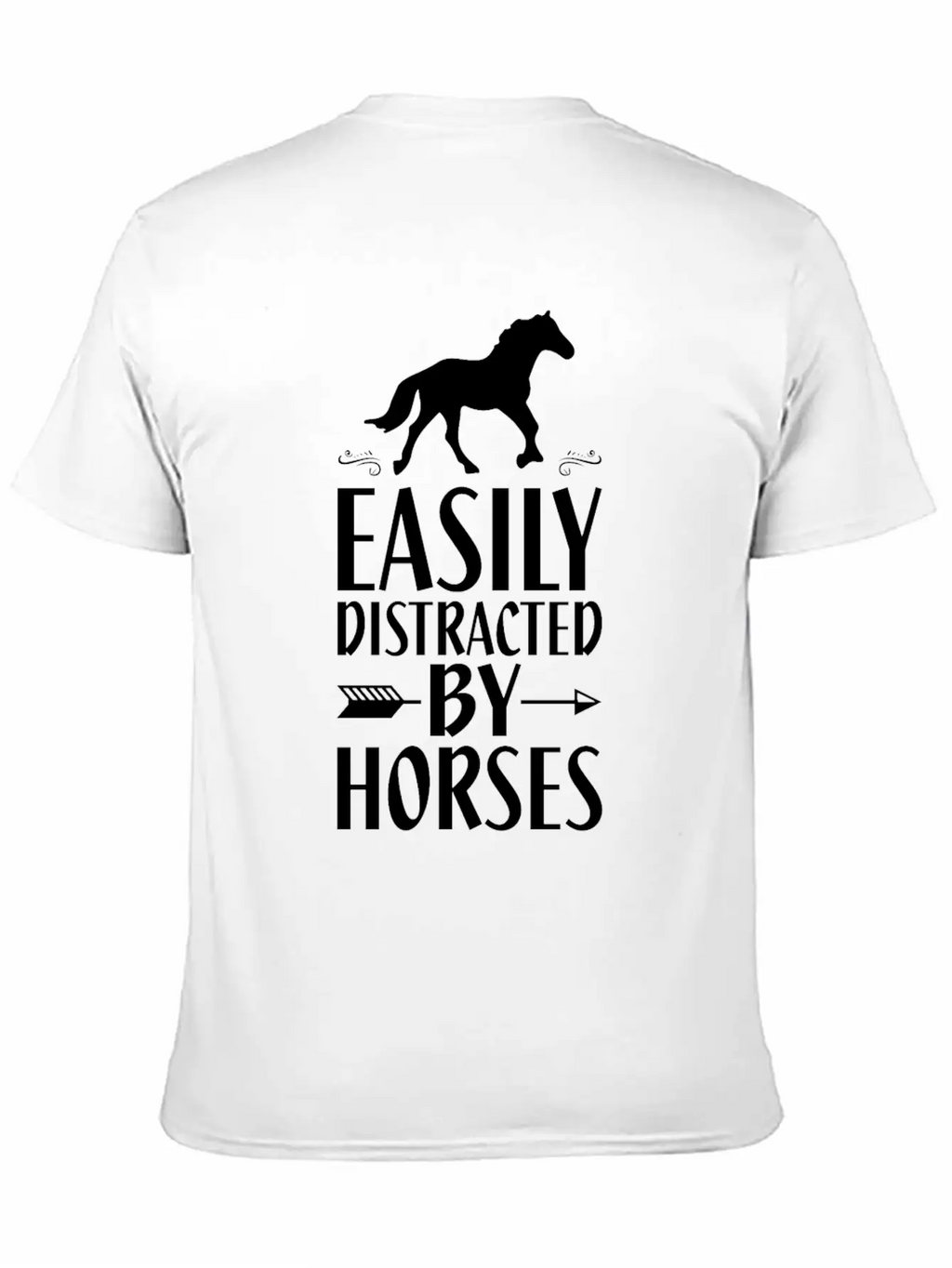 Slightly Distracted By Horses Unisex Short Sleeve Soft Cotton T-Shirt – Casual Everyday Wear