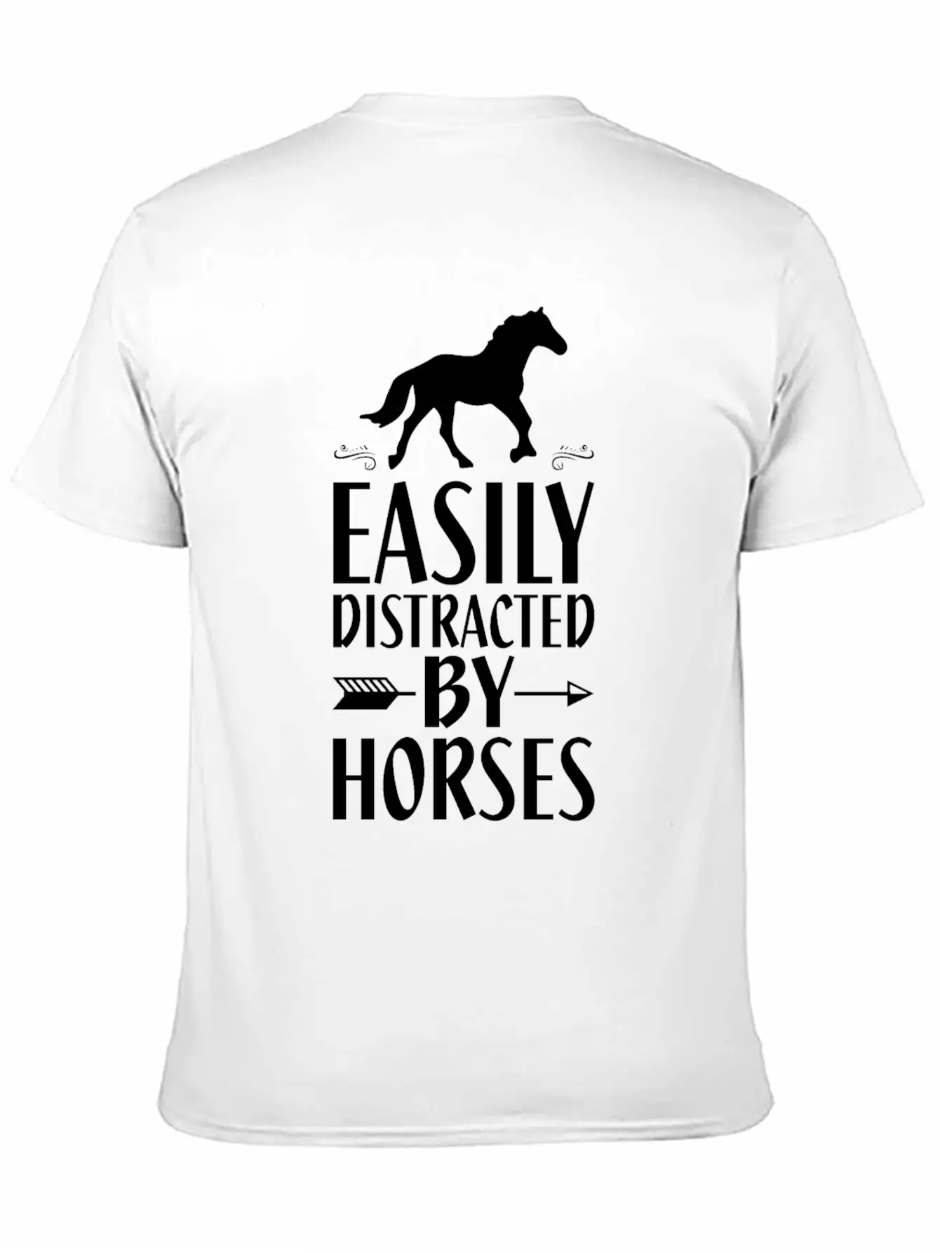 Slightly Distracted By Horses Unisex Short Sleeve Soft Cotton T-Shirt – Casual Everyday Wear