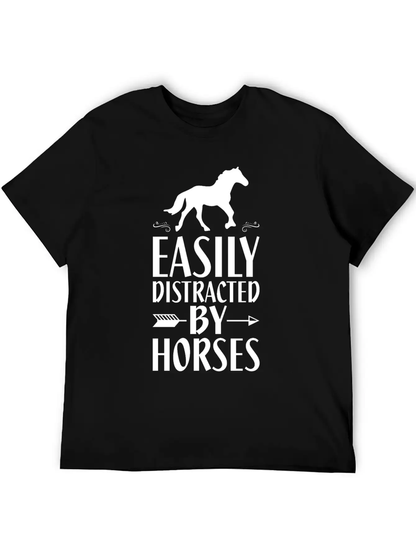 Slightly Distracted By Horses Unisex Short Sleeve Soft Cotton T-Shirt – Casual Everyday Wear