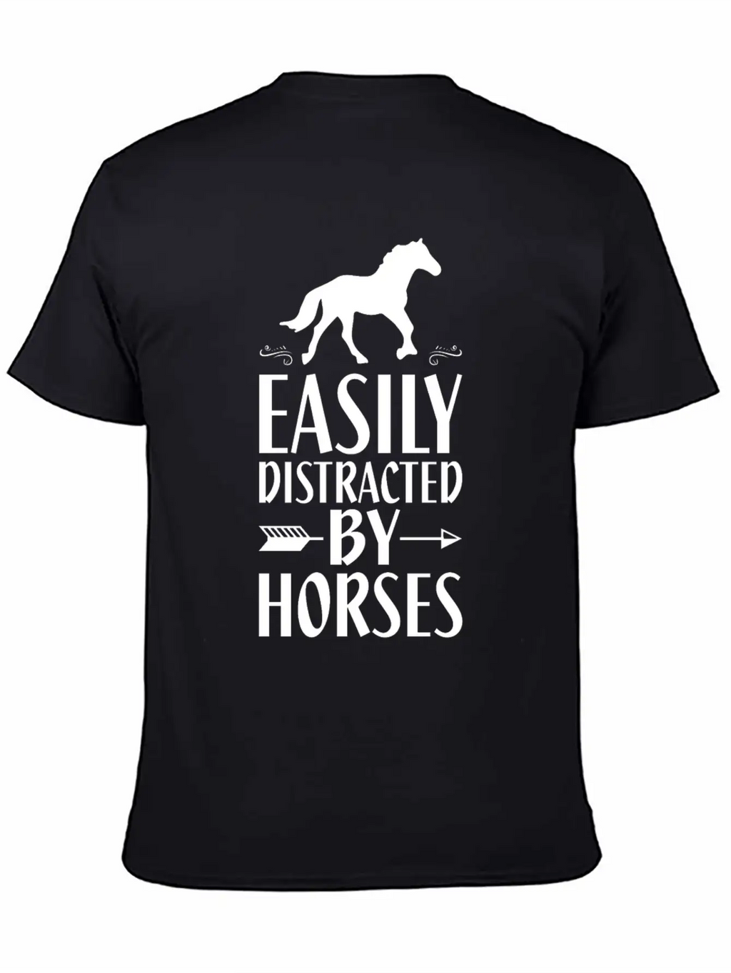 Slightly Distracted By Horses Unisex Short Sleeve Soft Cotton T-Shirt – Casual Everyday Wear