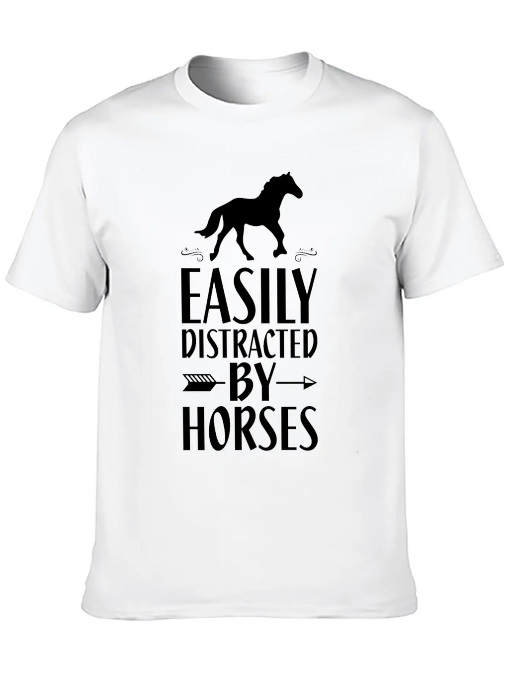 Slightly Distracted By Horses Unisex Short Sleeve Soft Cotton T-Shirt – Casual Everyday Wear