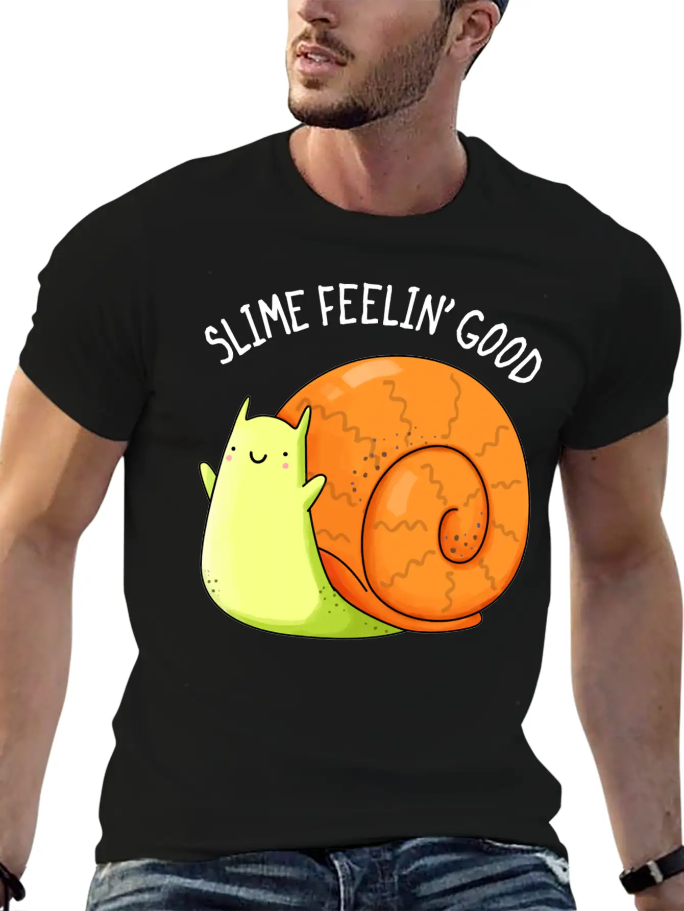 Slime Feeling Good Cute Snail Unisex Casual T-Shirt – Clean Design For Daily Comfort