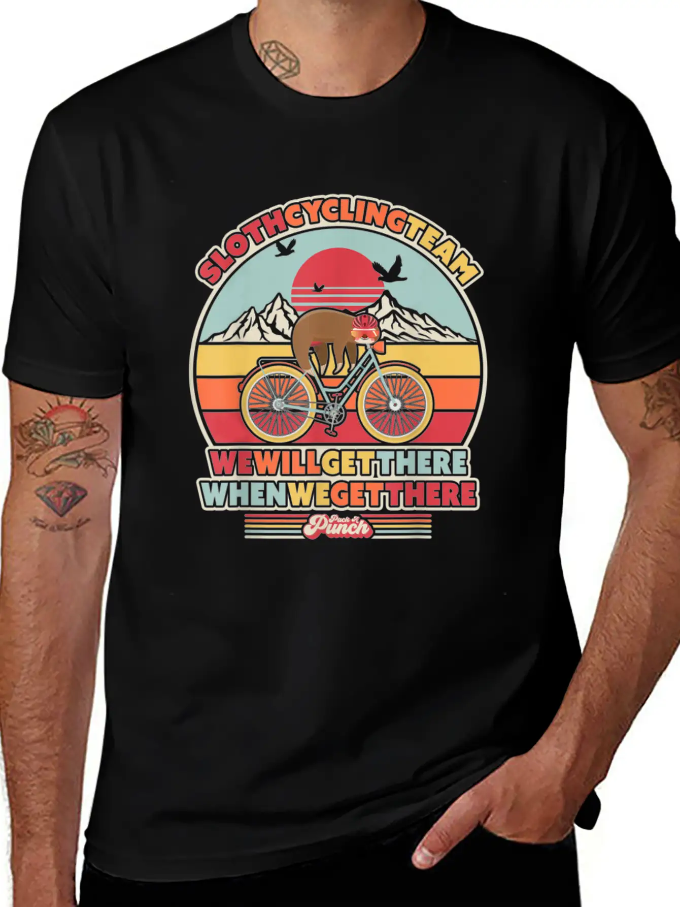 Sloth Cycling Team Essential Cotton Tee For Daily Outfits – Unisex Style