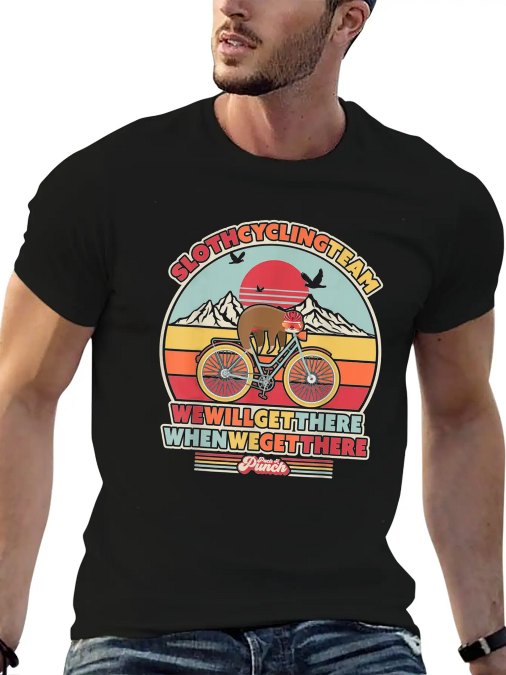 Sloth Cycling Team Essential Cotton Tee For Daily Outfits – Unisex Style