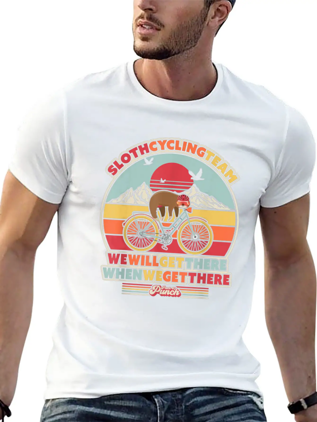 Sloth Cycling Team Essential Cotton Tee For Daily Outfits – Unisex Style