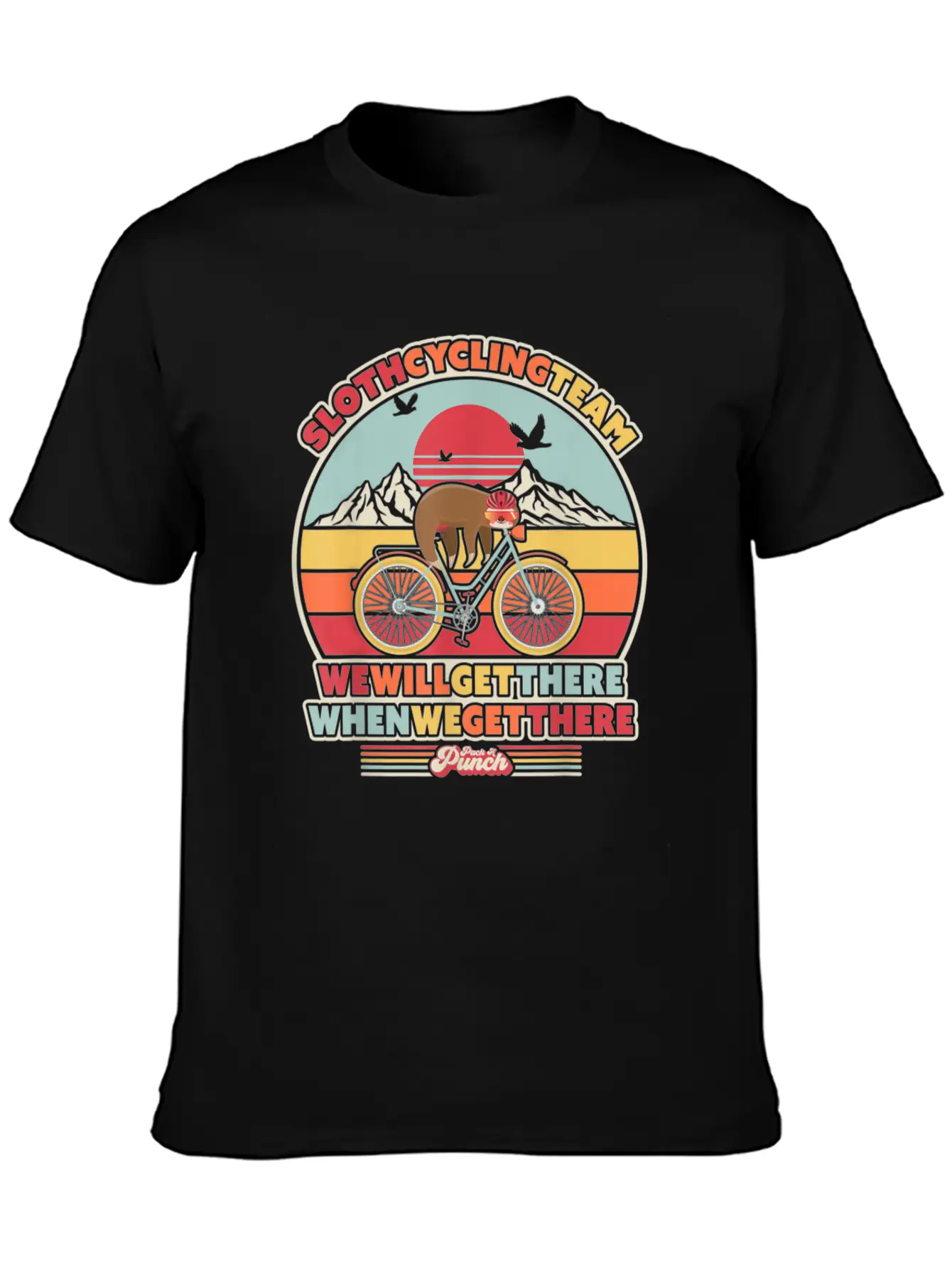 Sloth Cycling Team Essential Cotton Tee For Daily Outfits – Unisex Style