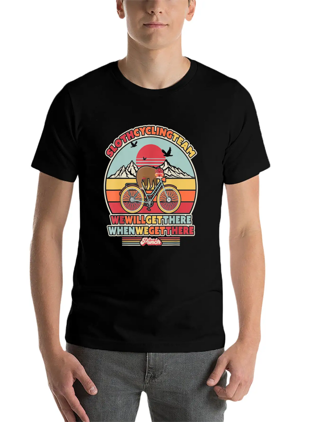 Sloth Cycling Team Essential Cotton Tee For Daily Outfits – Unisex Style