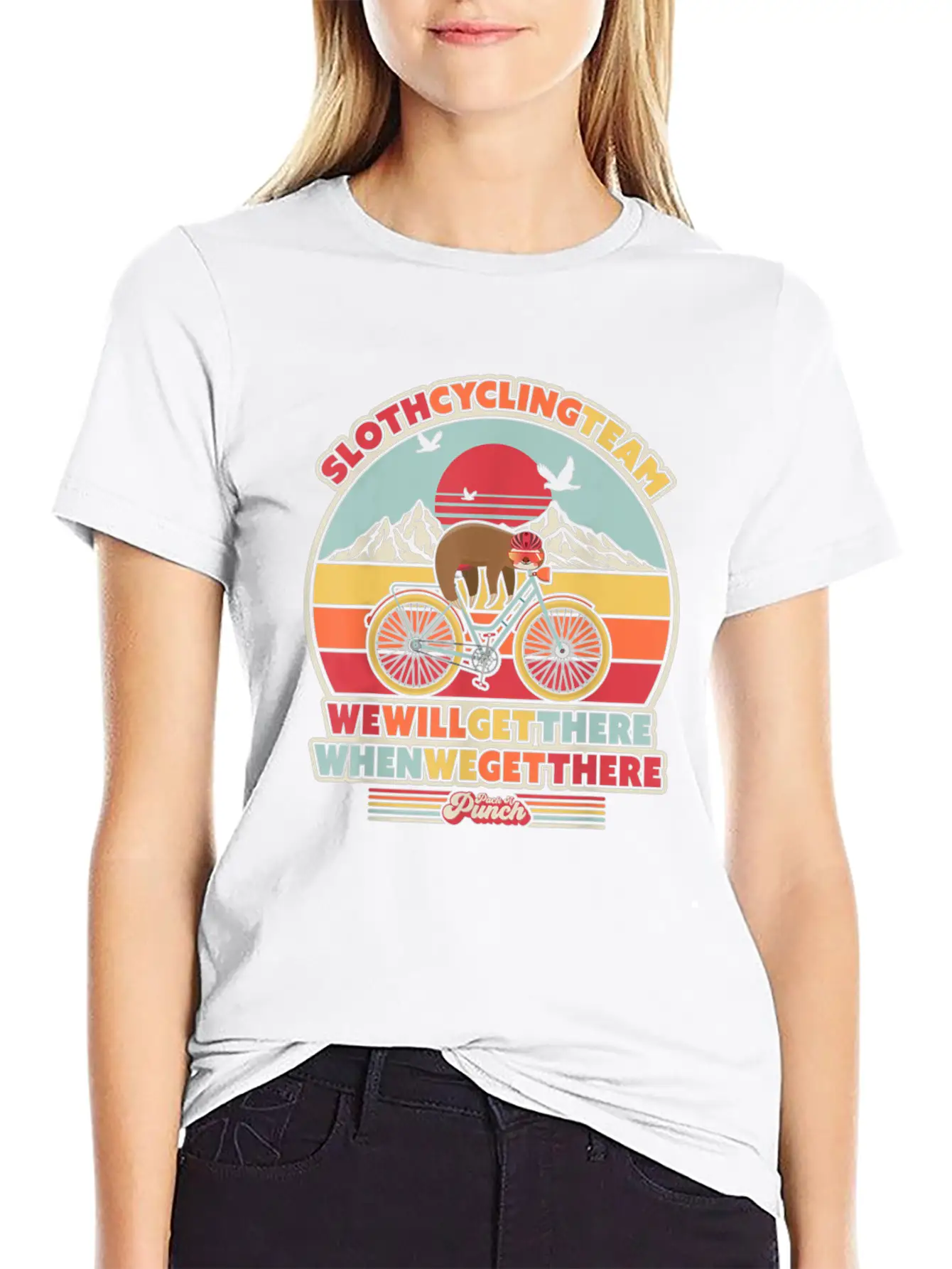 Sloth Cycling Team Essential Cotton Tee For Daily Outfits – Unisex Style