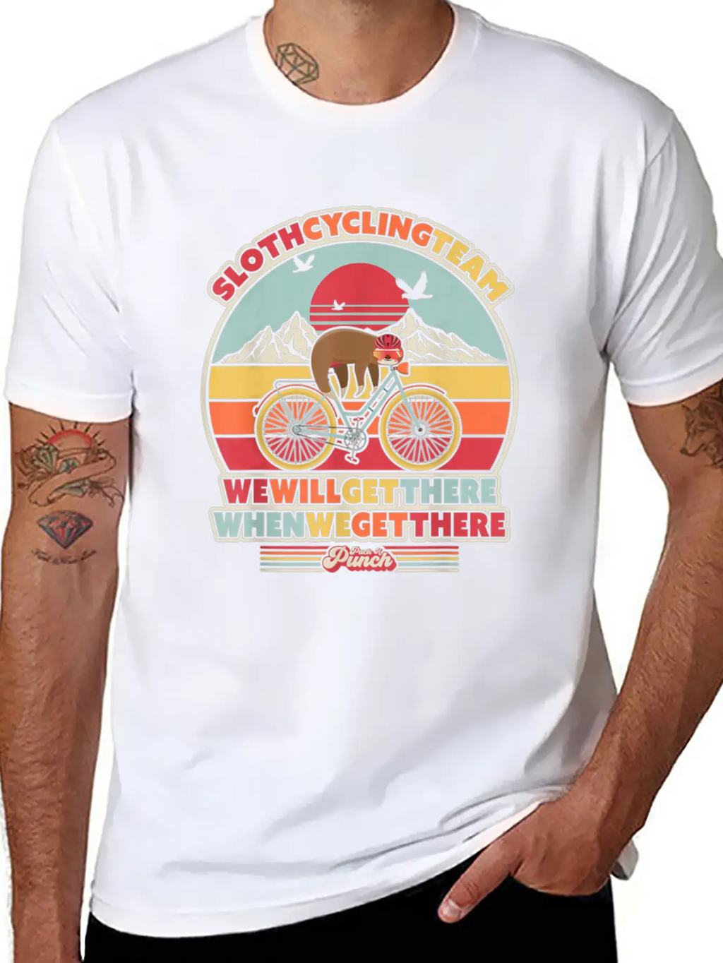 Sloth Cycling Team Essential Cotton Tee For Daily Outfits – Unisex Style