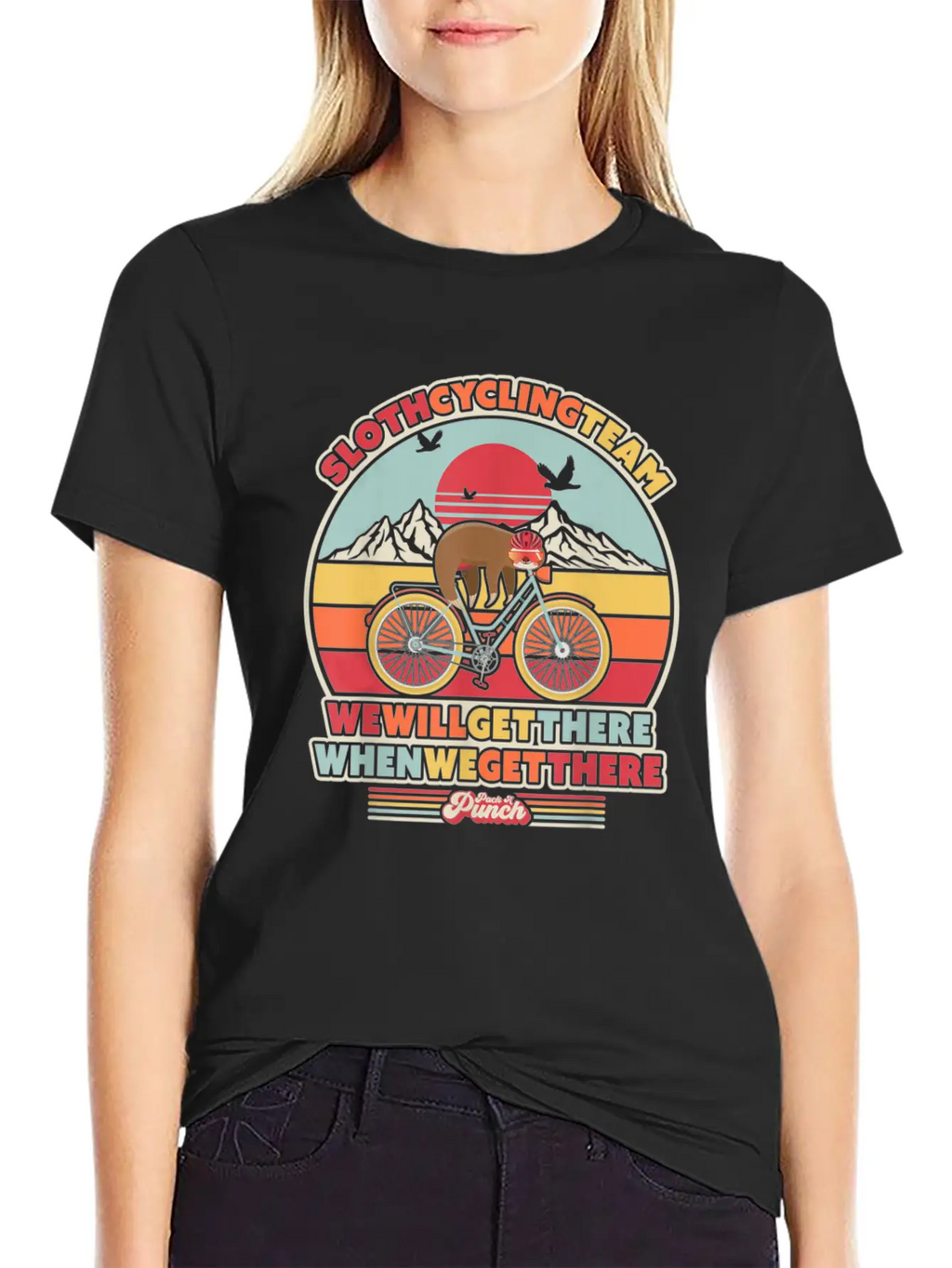 Sloth Cycling Team Essential Cotton Tee For Daily Outfits – Unisex Style