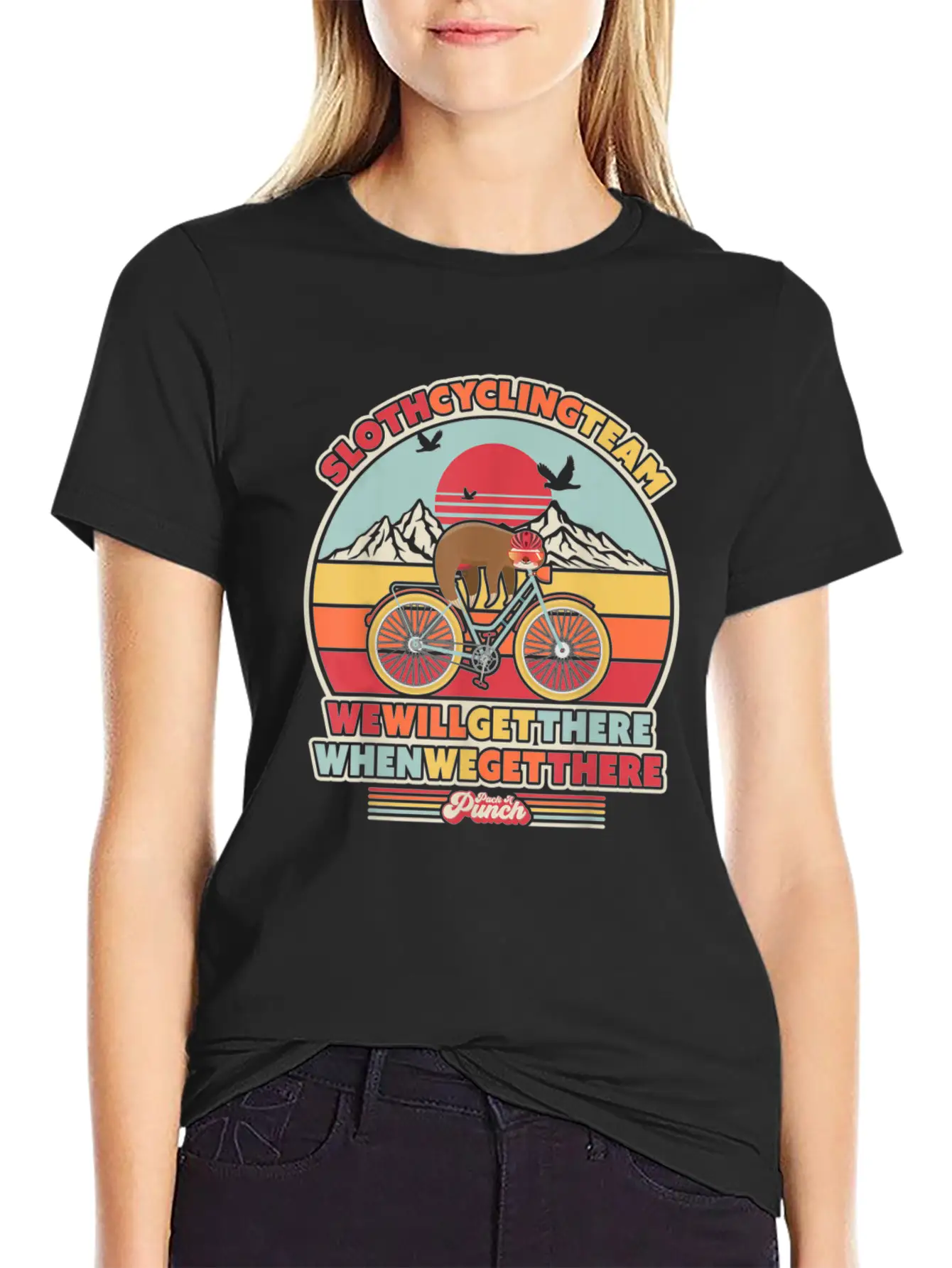 Sloth Cycling Team Essential Cotton Tee For Daily Outfits – Unisex Style