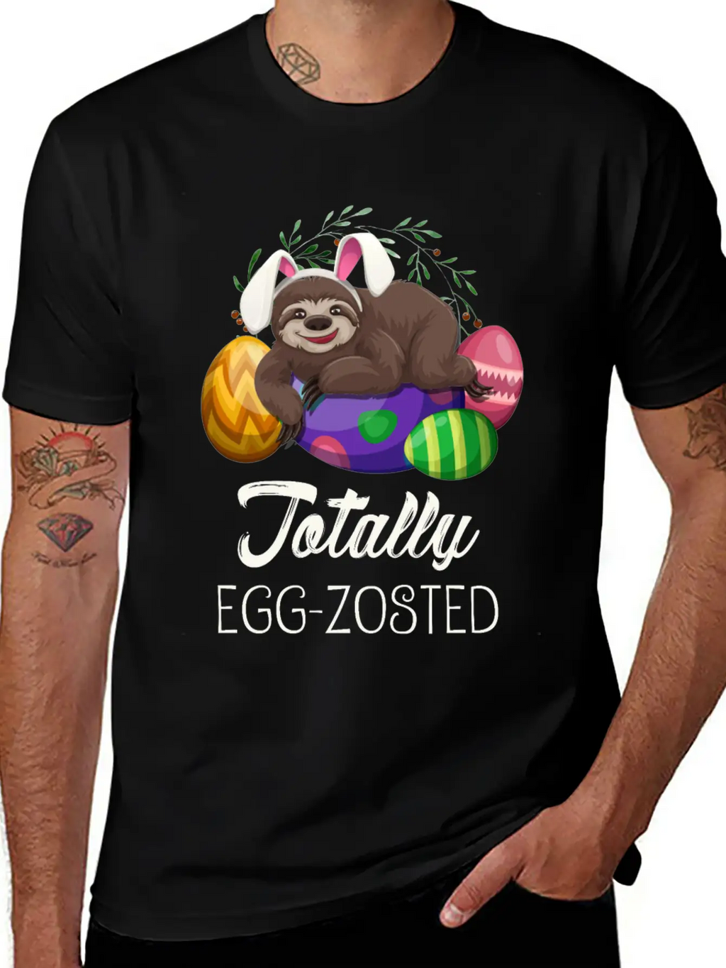 Sloth Easter For Lazy Tired People Unisex Short Sleeve Soft Cotton T-Shirt – Casual Everyday Wear