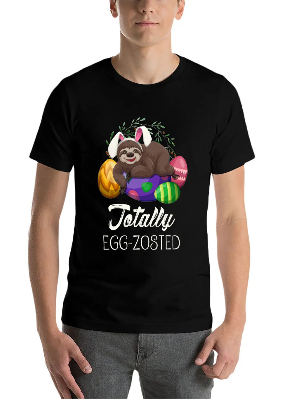 Sloth Easter For Lazy Tired People Unisex Short Sleeve Soft Cotton T-Shirt – Casual Everyday Wear