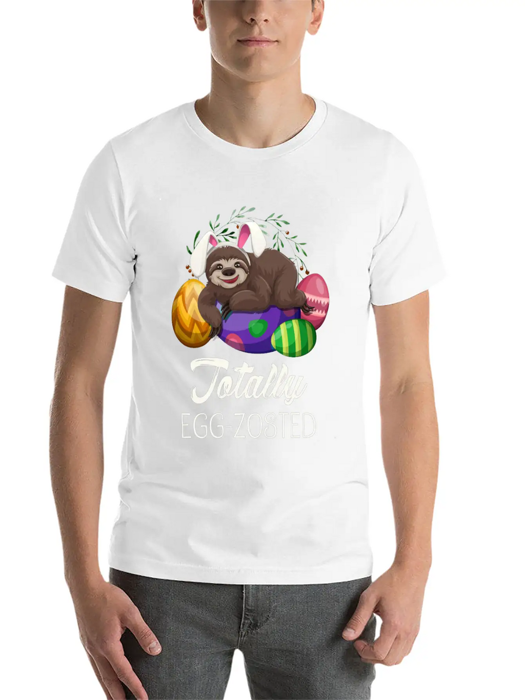 Sloth Easter For Lazy Tired People Unisex Short Sleeve Soft Cotton T-Shirt – Casual Everyday Wear