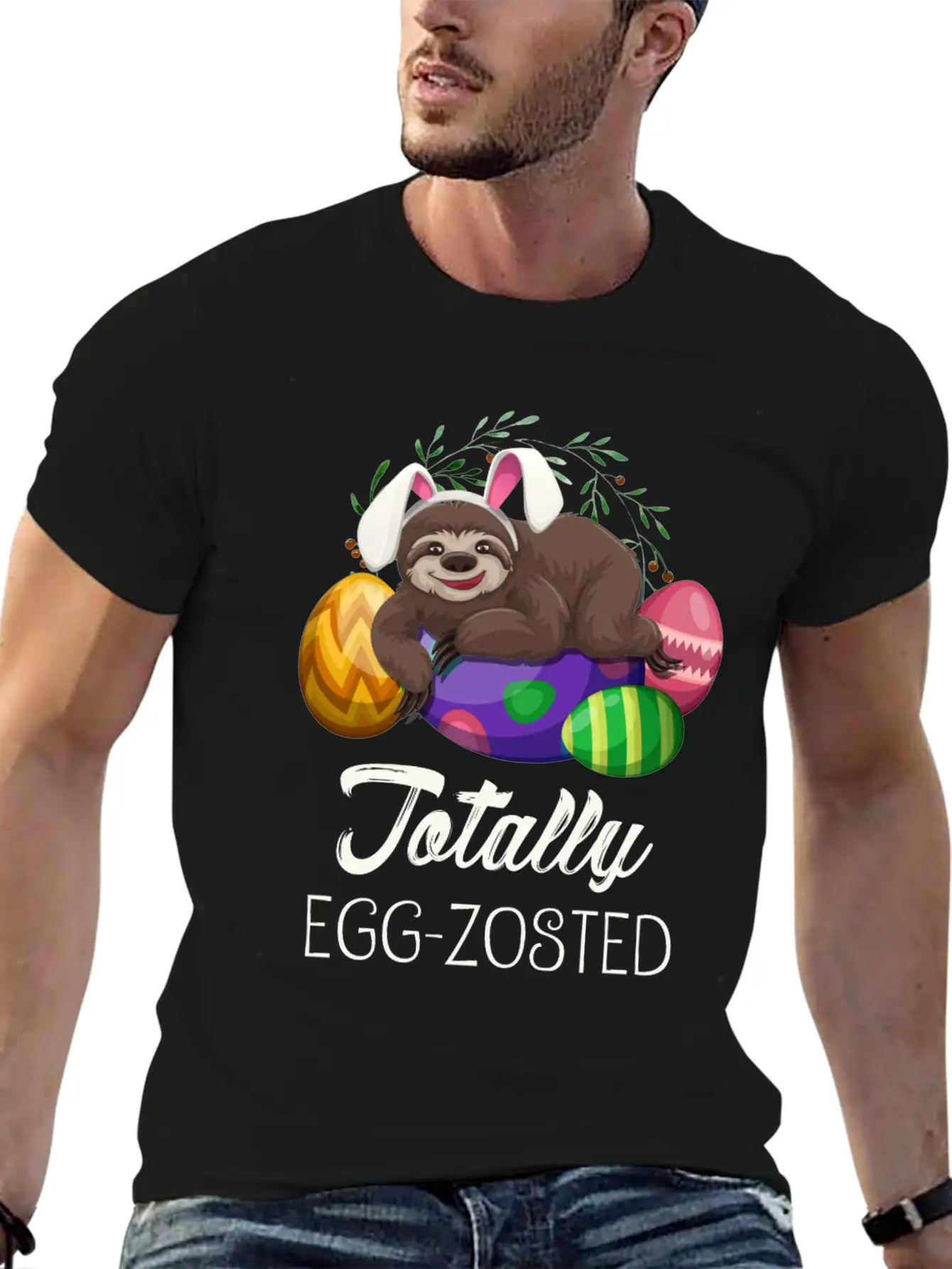 Sloth Easter For Lazy Tired People Unisex Short Sleeve Soft Cotton T-Shirt – Casual Everyday Wear