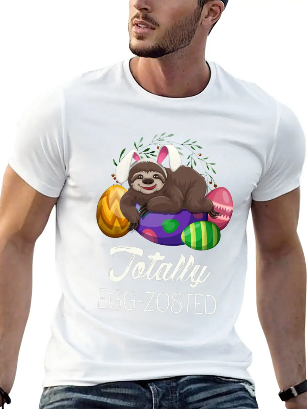 Sloth Easter For Lazy Tired People Unisex Short Sleeve Soft Cotton T-Shirt – Casual Everyday Wear