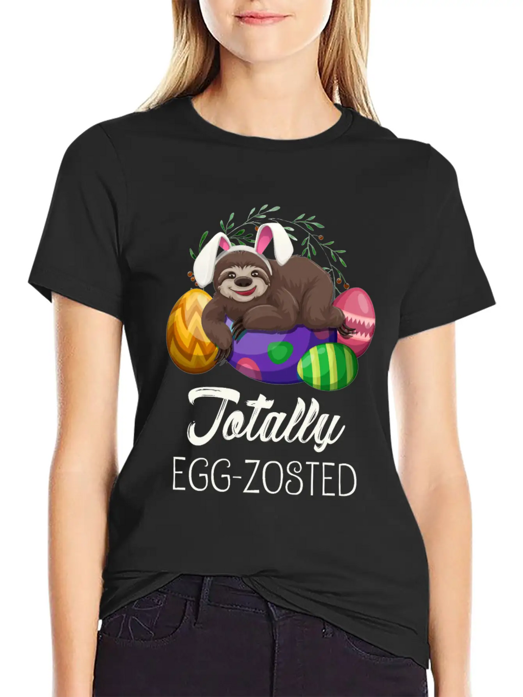 Sloth Easter For Lazy Tired People Unisex Short Sleeve Soft Cotton T-Shirt – Casual Everyday Wear