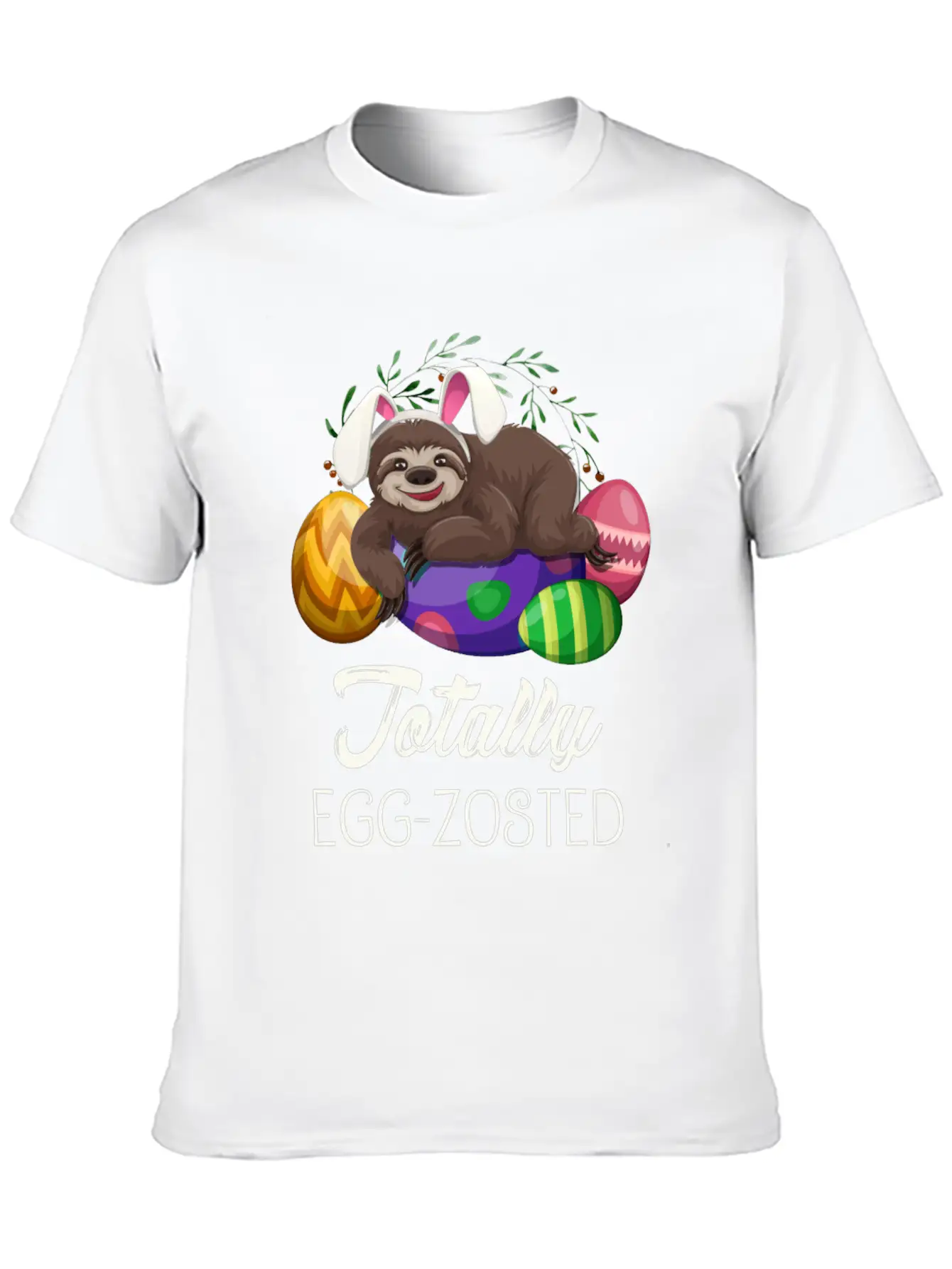 Sloth Easter For Lazy Tired People Unisex Short Sleeve Soft Cotton T-Shirt – Casual Everyday Wear