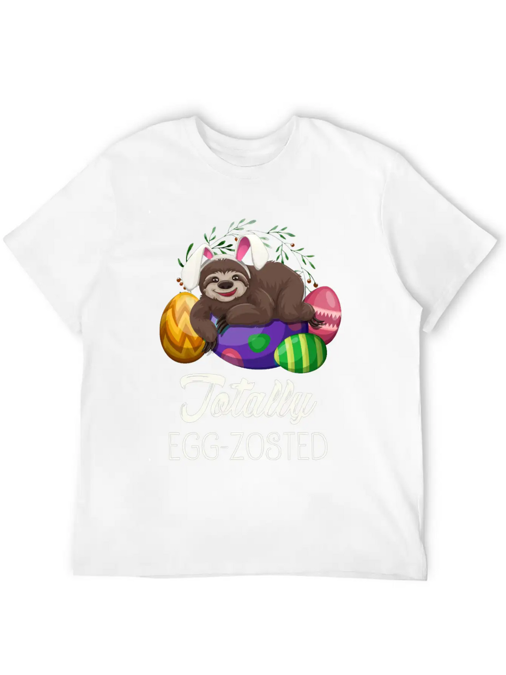 Sloth Easter For Lazy Tired People Unisex Short Sleeve Soft Cotton T-Shirt – Casual Everyday Wear