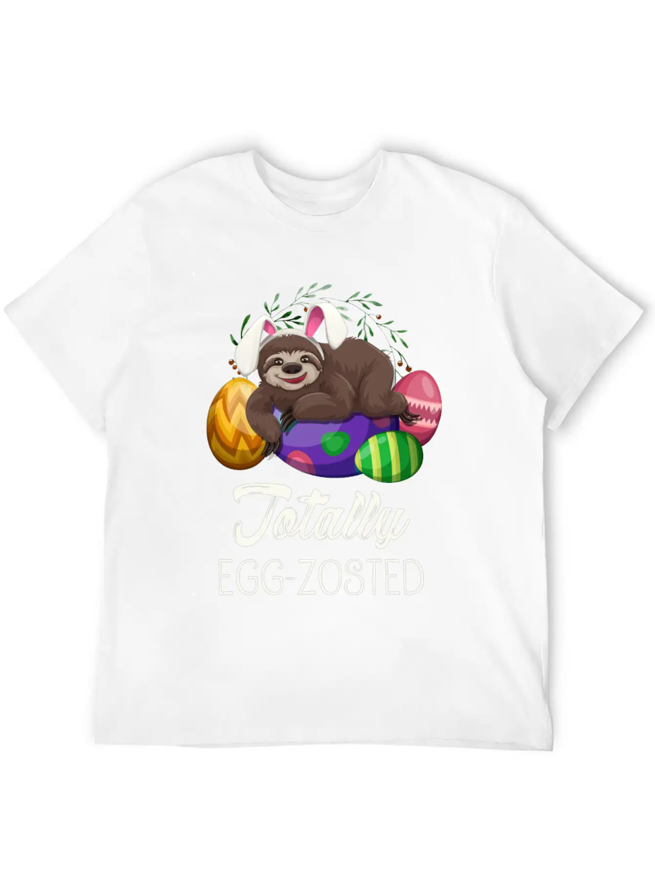 Sloth Easter For Lazy Tired People Unisex Short Sleeve Soft Cotton T-Shirt – Casual Everyday Wear