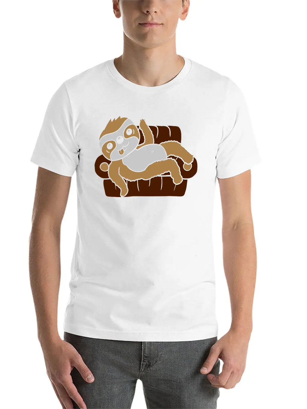 Sloth Home Chill Sofa Stylish Everyday T-Shirt – Unisex Basic Cotton Tee