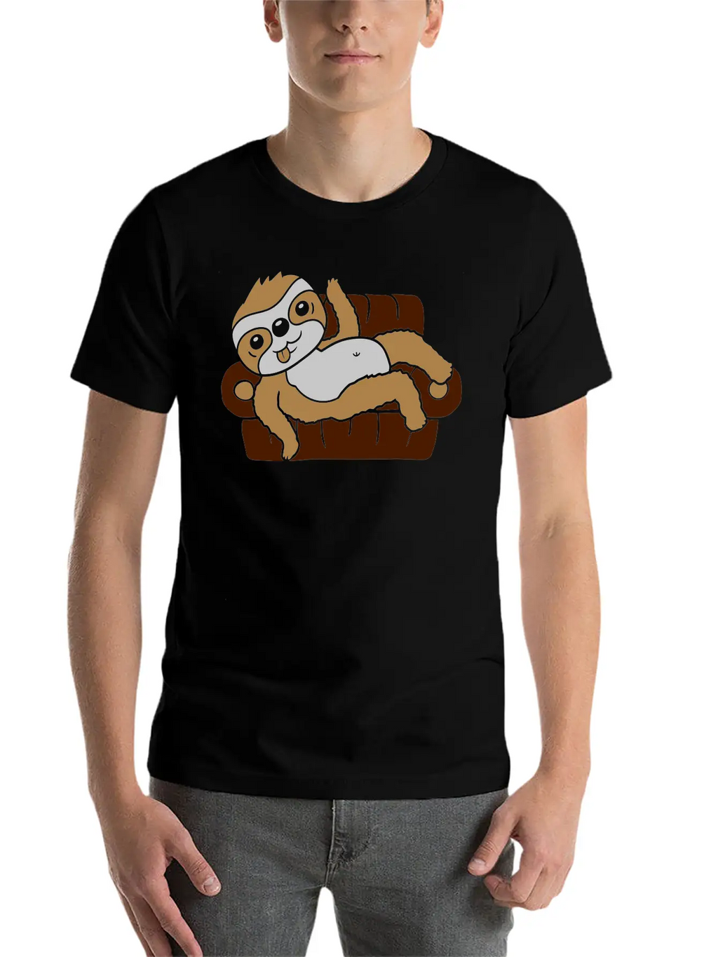 Sloth Home Chill Sofa Stylish Everyday T-Shirt – Unisex Basic Cotton Tee
