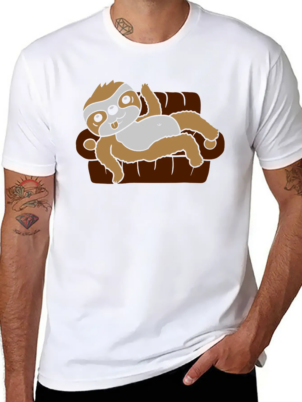 Sloth Home Chill Sofa Stylish Everyday T-Shirt – Unisex Basic Cotton Tee
