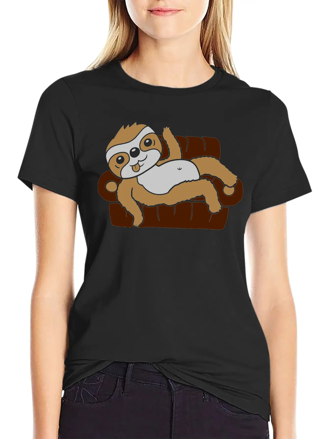 Sloth Home Chill Sofa Stylish Everyday T-Shirt – Unisex Basic Cotton Tee