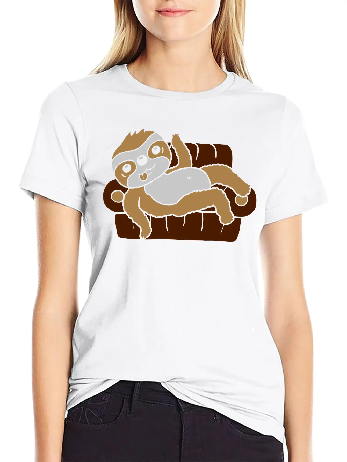 Sloth Home Chill Sofa Stylish Everyday T-Shirt – Unisex Basic Cotton Tee