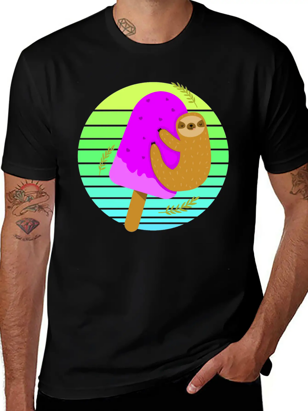 Sloth Ice Sunset Unisex Casual T-Shirt – Clean Design For Daily Comfort