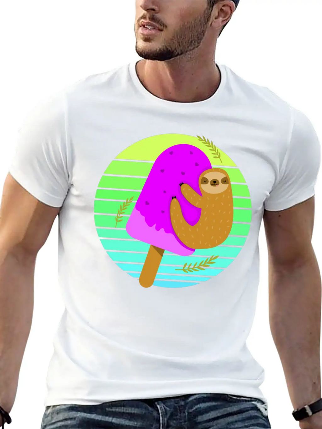 Sloth Ice Sunset Unisex Casual T-Shirt – Clean Design For Daily Comfort