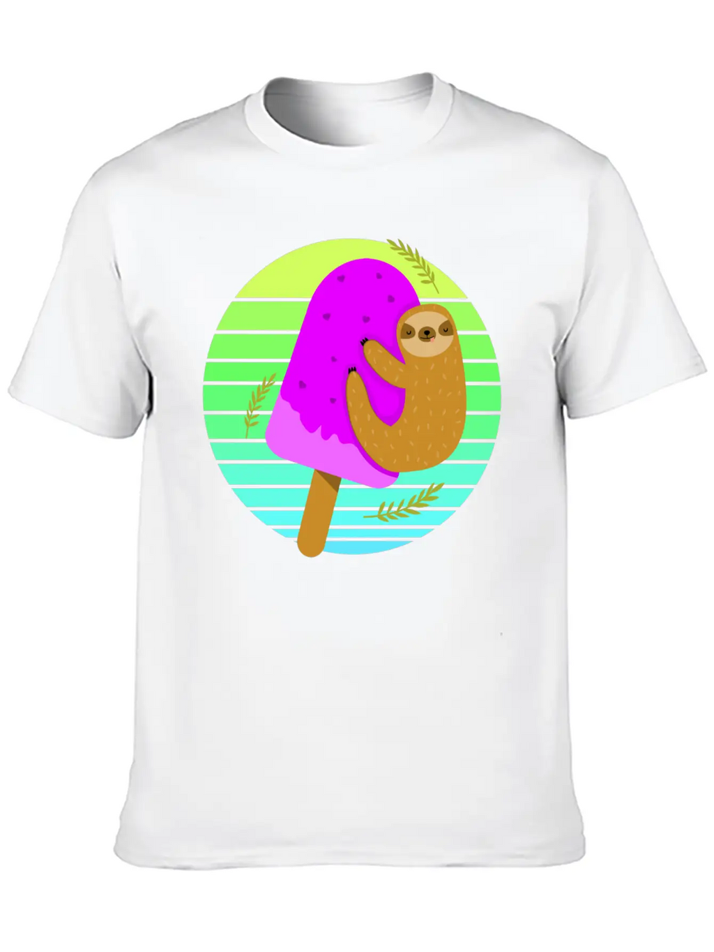 Sloth Ice Sunset Unisex Casual T-Shirt – Clean Design For Daily Comfort