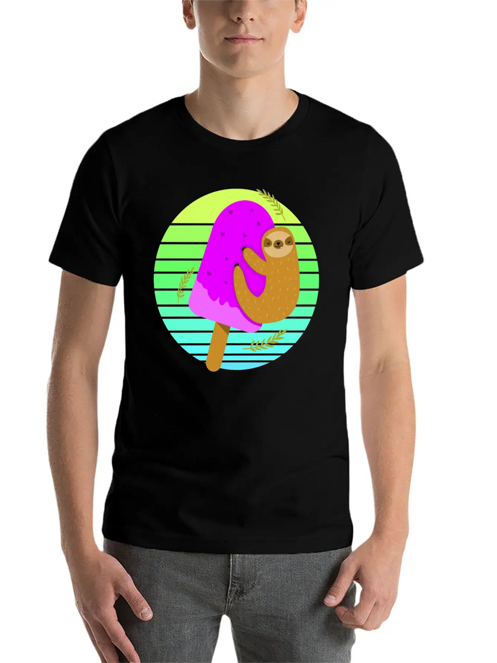 Sloth Ice Sunset Unisex Casual T-Shirt – Clean Design For Daily Comfort
