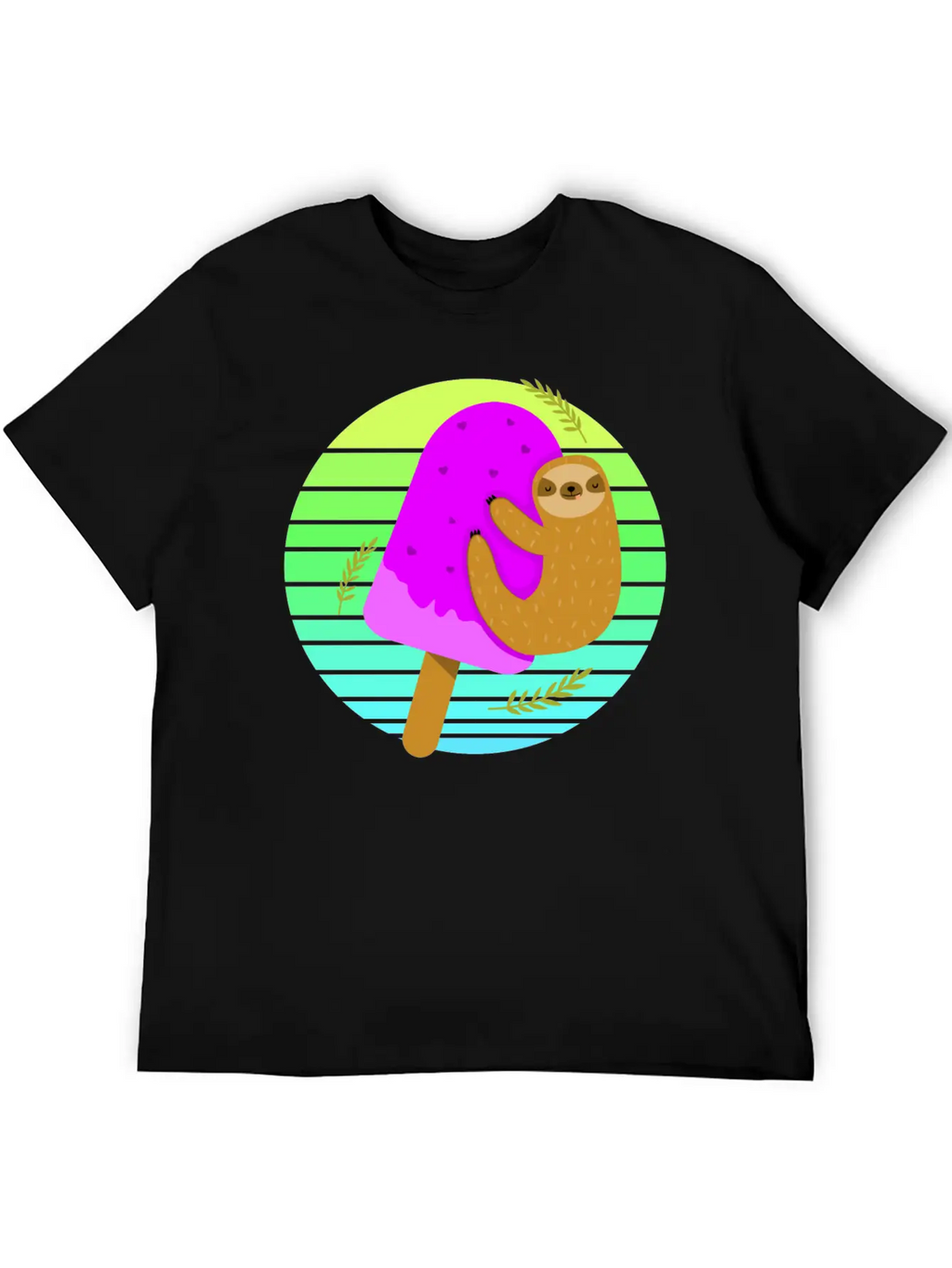 Sloth Ice Sunset Unisex Casual T-Shirt – Clean Design For Daily Comfort