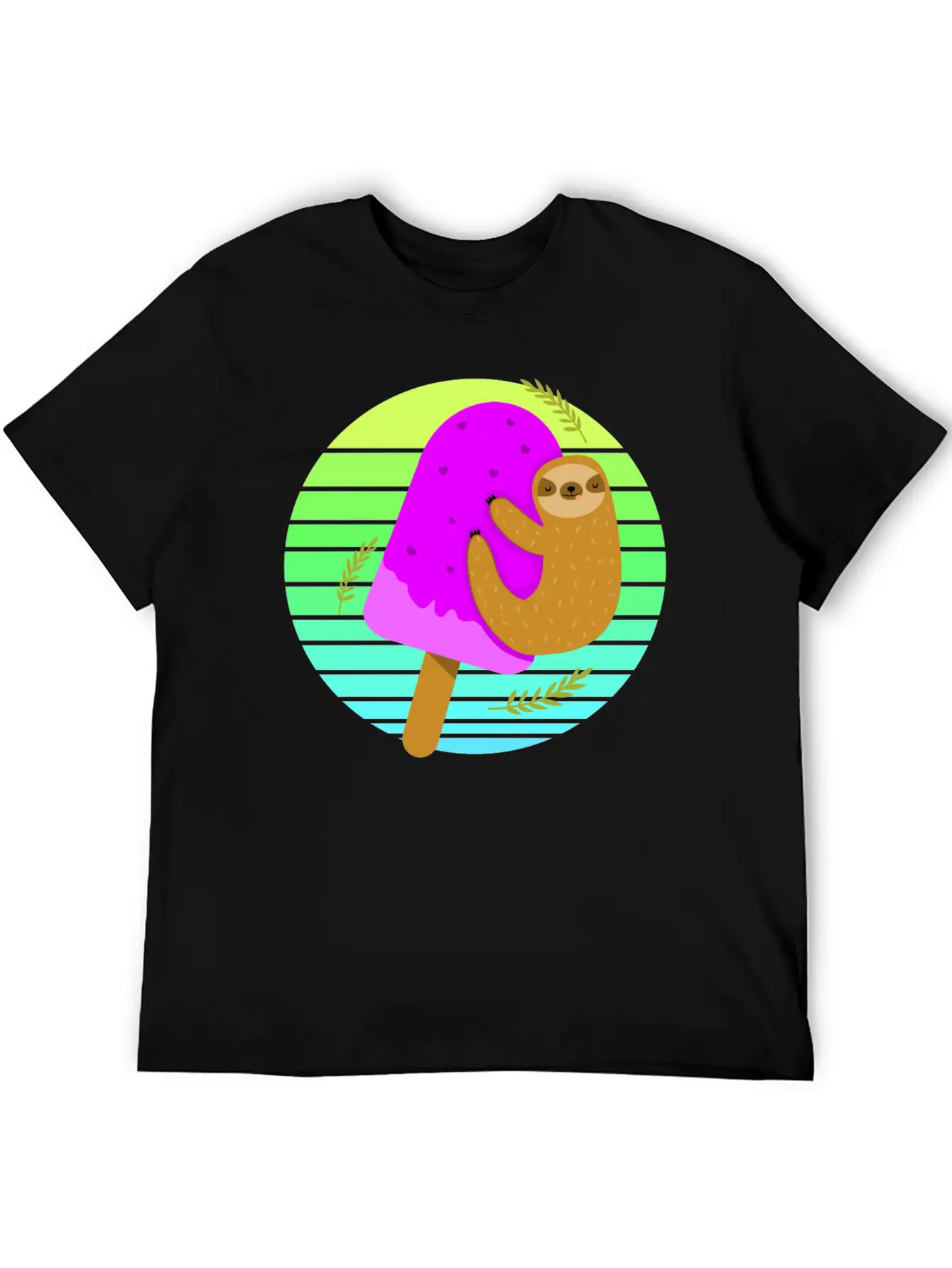Sloth Ice Sunset Unisex Casual T-Shirt – Clean Design For Daily Comfort