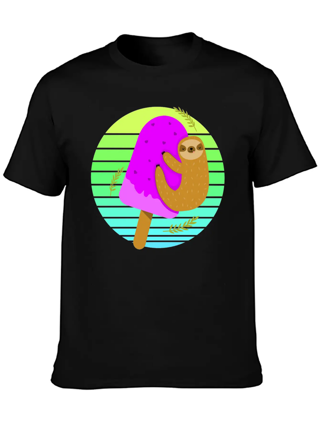 Sloth Ice Sunset Unisex Casual T-Shirt – Clean Design For Daily Comfort