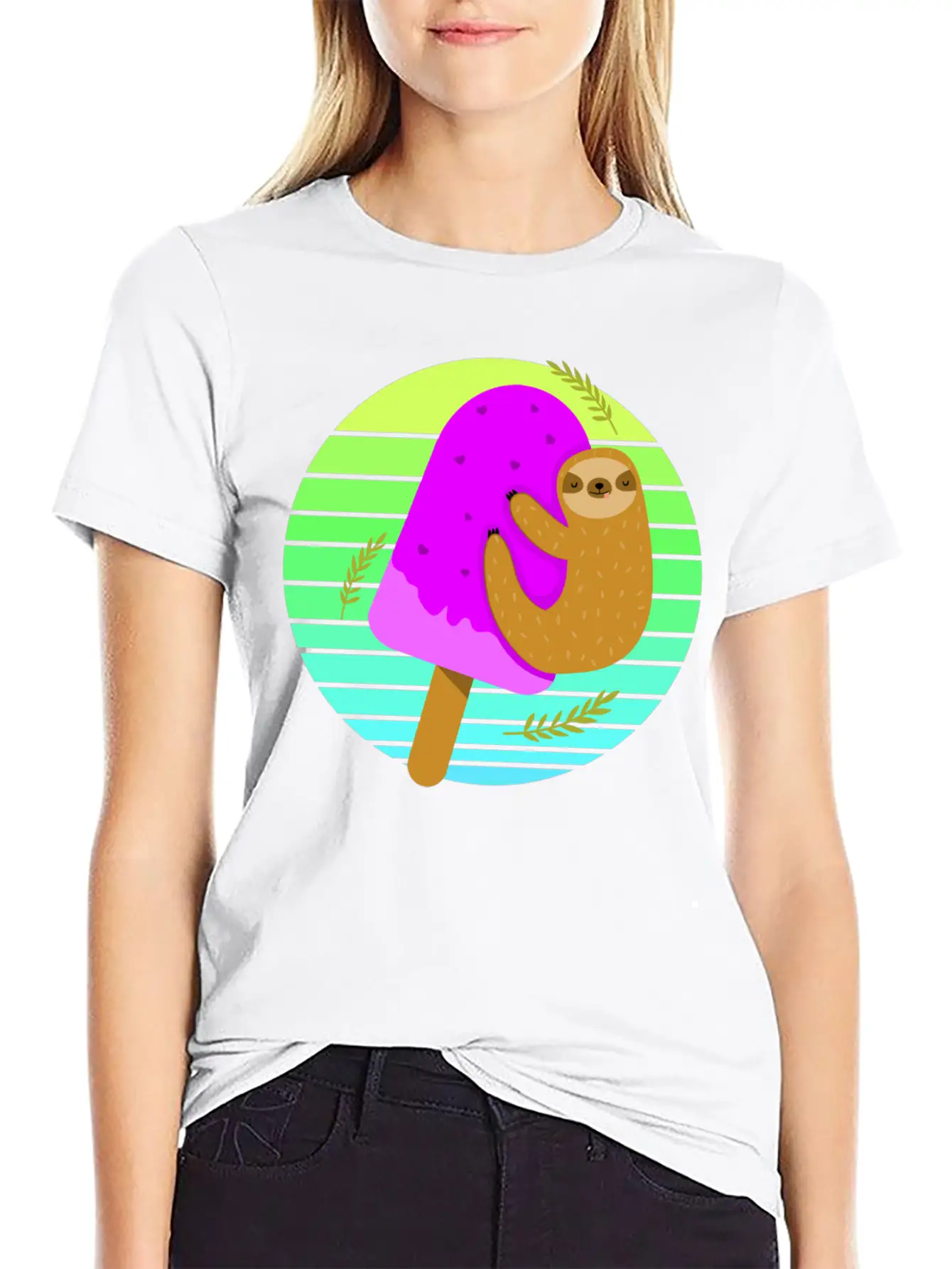 Sloth Ice Sunset Unisex Casual T-Shirt – Clean Design For Daily Comfort