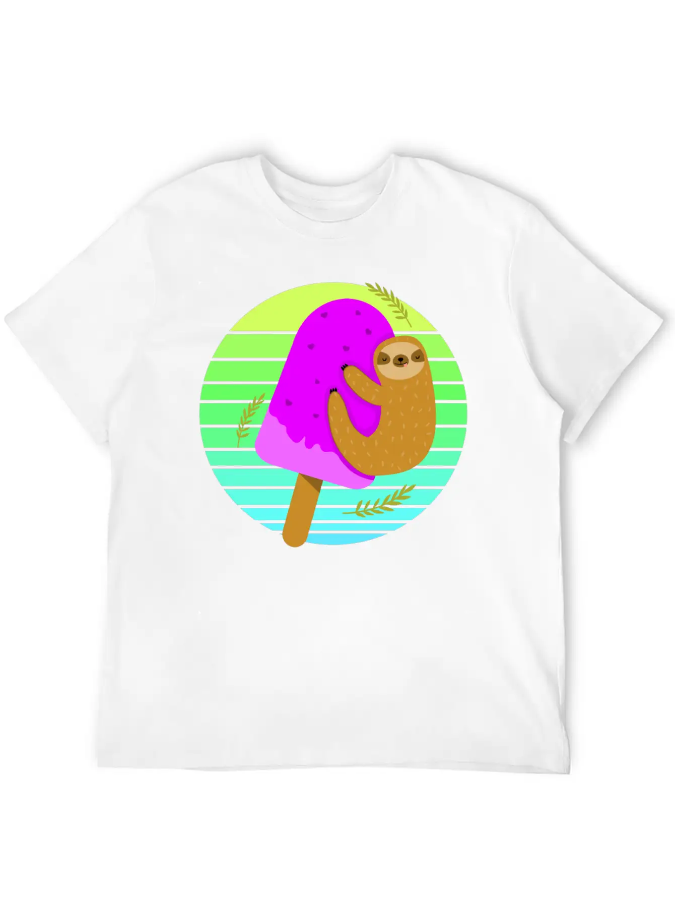 Sloth Ice Sunset Unisex Casual T-Shirt – Clean Design For Daily Comfort