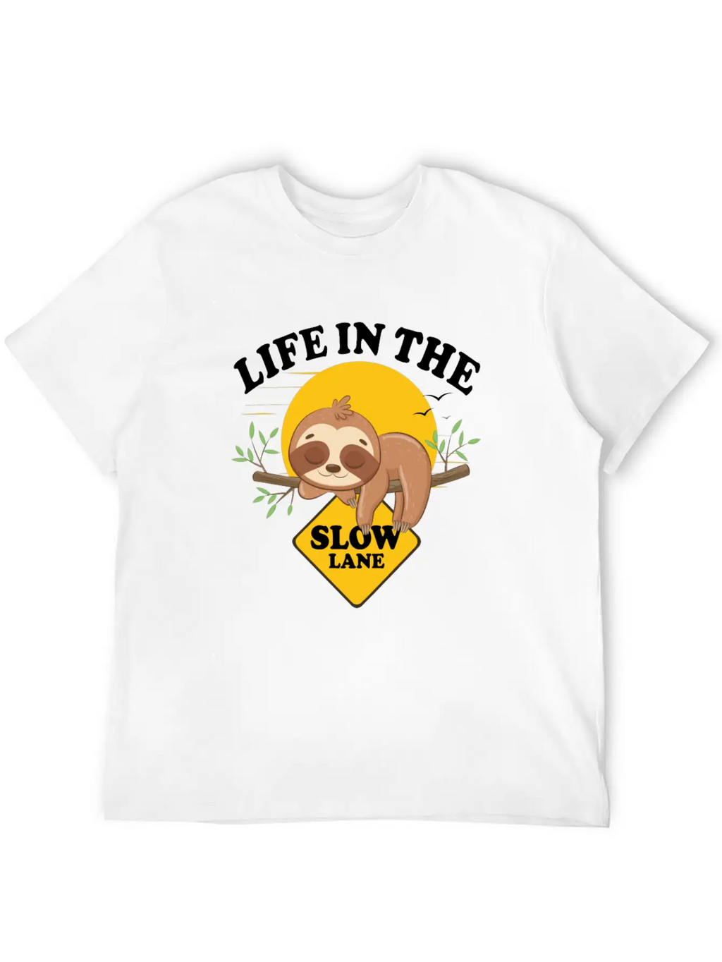 Sloth Life In The Slow Lane Funny Sloth Unisex Casual T-Shirt – Clean Design For Daily Comfort