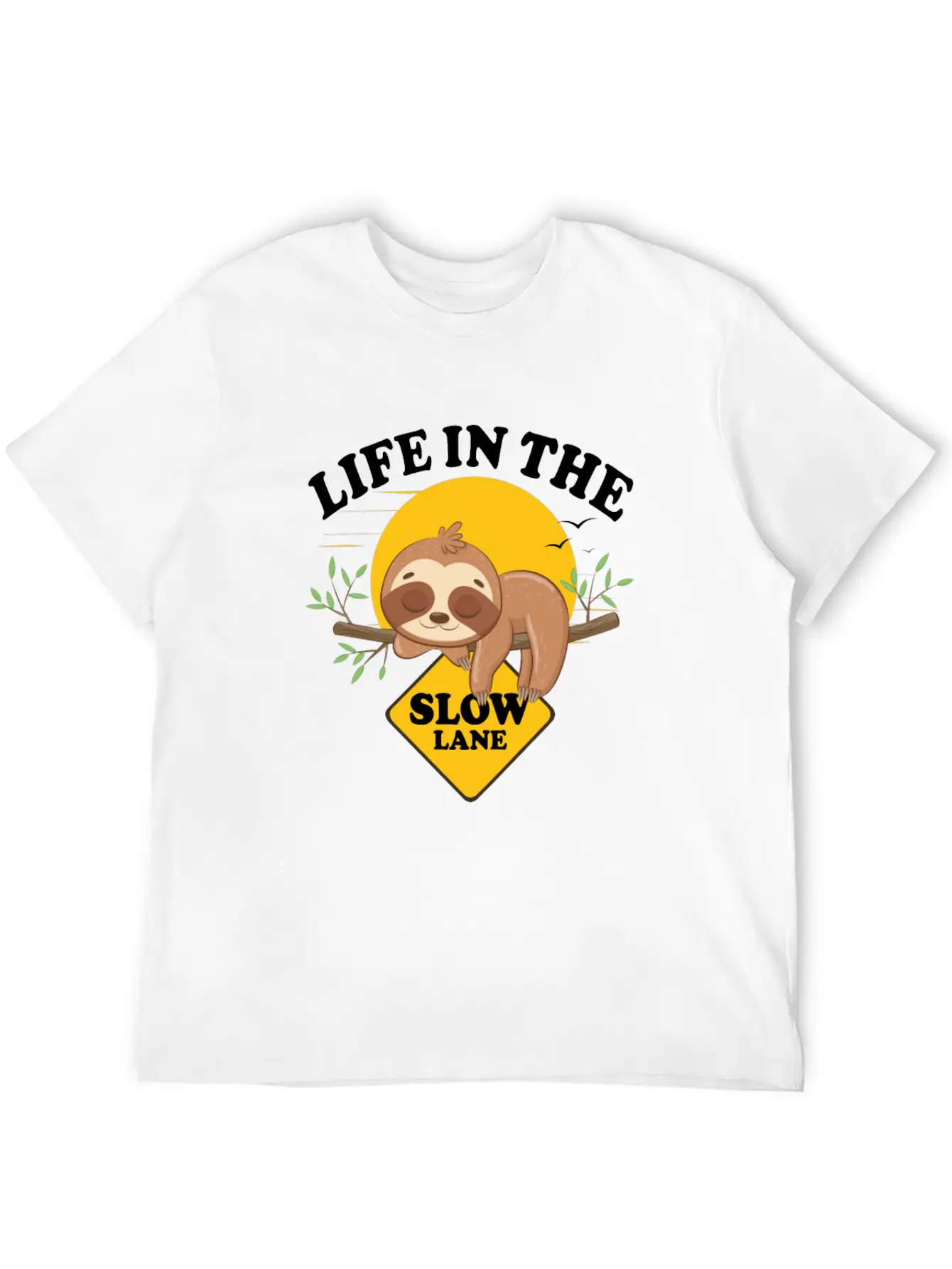 Sloth Life In The Slow Lane Funny Sloth Unisex Casual T-Shirt – Clean Design For Daily Comfort