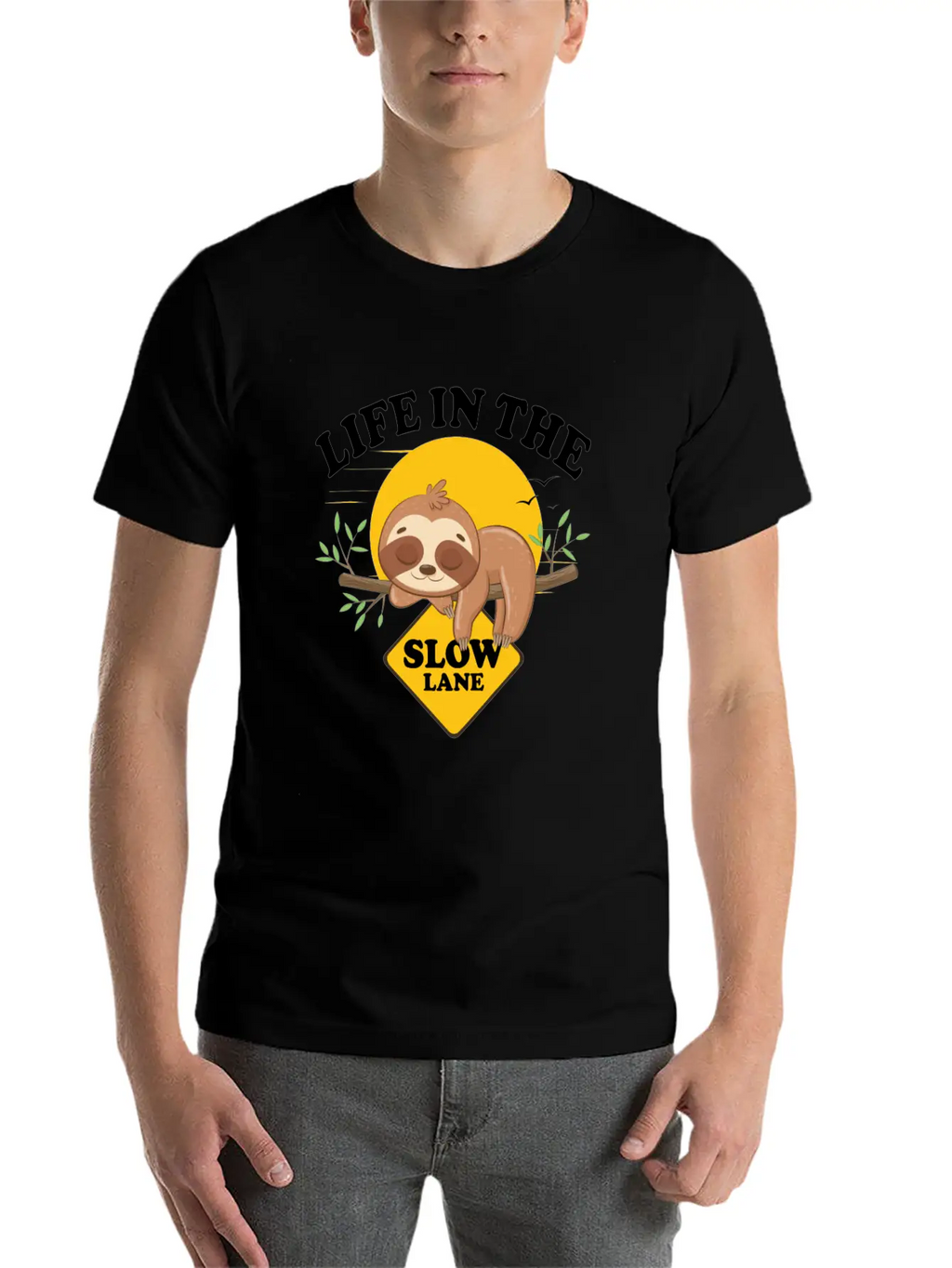 Sloth Life In The Slow Lane Funny Sloth Unisex Casual T-Shirt – Clean Design For Daily Comfort