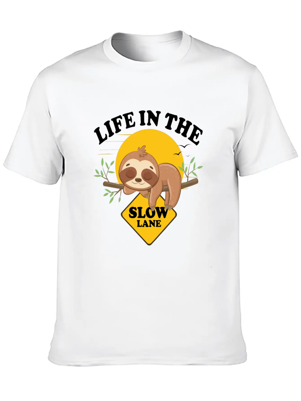 Sloth Life In The Slow Lane Funny Sloth Unisex Casual T-Shirt – Clean Design For Daily Comfort