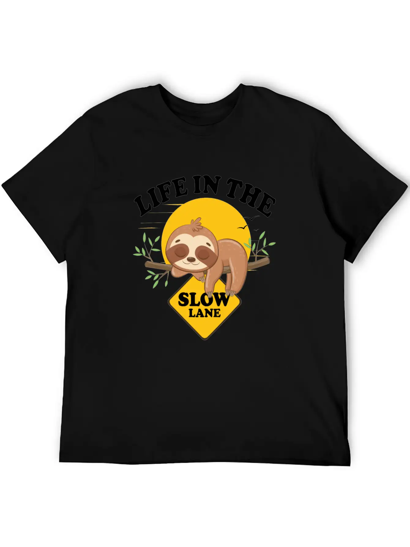 Sloth Life In The Slow Lane Funny Sloth Unisex Casual T-Shirt – Clean Design For Daily Comfort