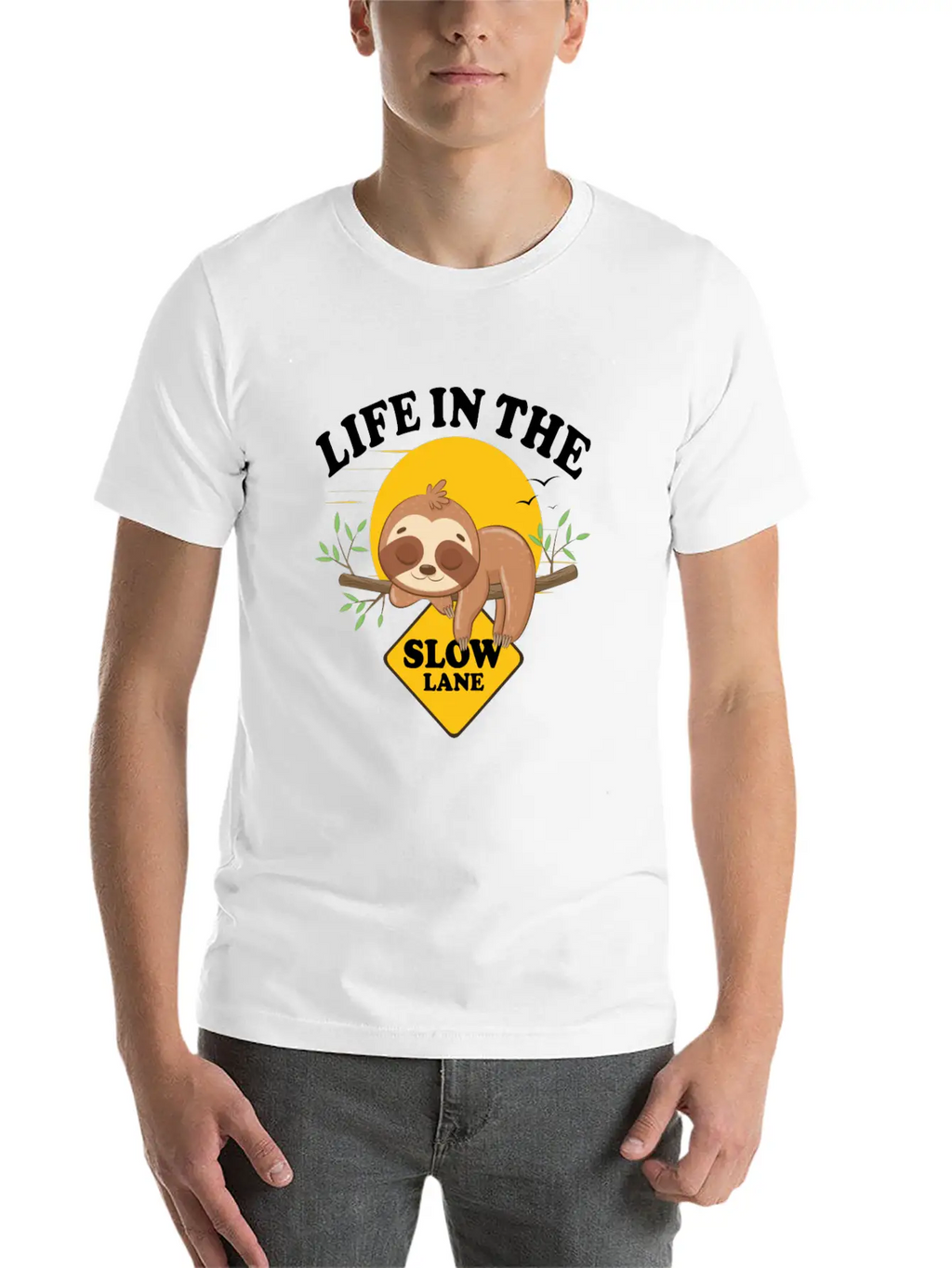 Sloth Life In The Slow Lane Funny Sloth Unisex Casual T-Shirt – Clean Design For Daily Comfort