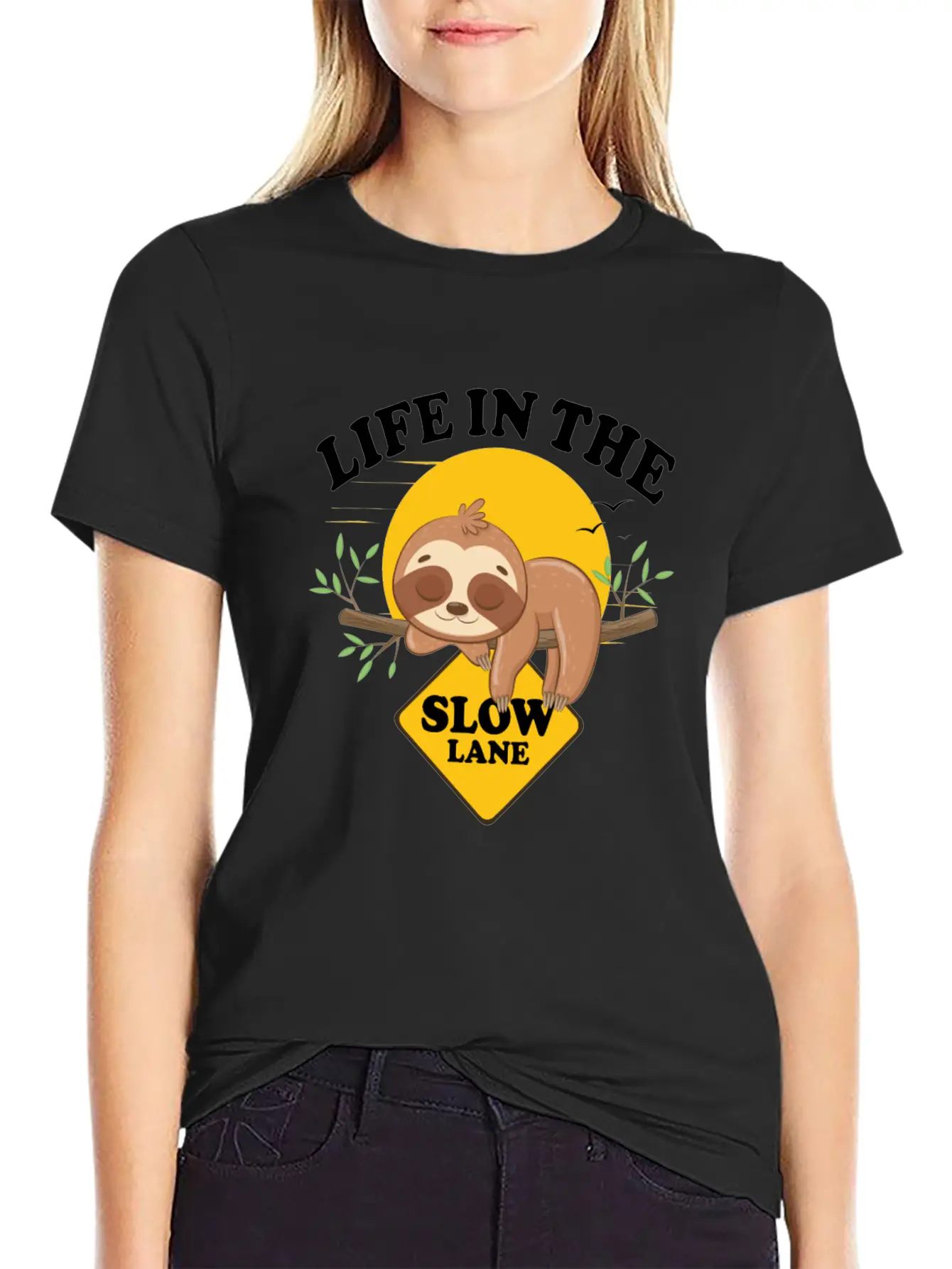 Sloth Life In The Slow Lane Funny Sloth Unisex Casual T-Shirt – Clean Design For Daily Comfort