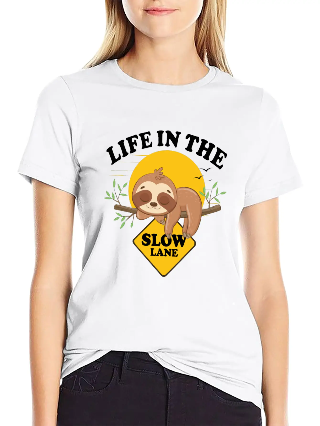 Sloth Life In The Slow Lane Funny Sloth Unisex Casual T-Shirt – Clean Design For Daily Comfort