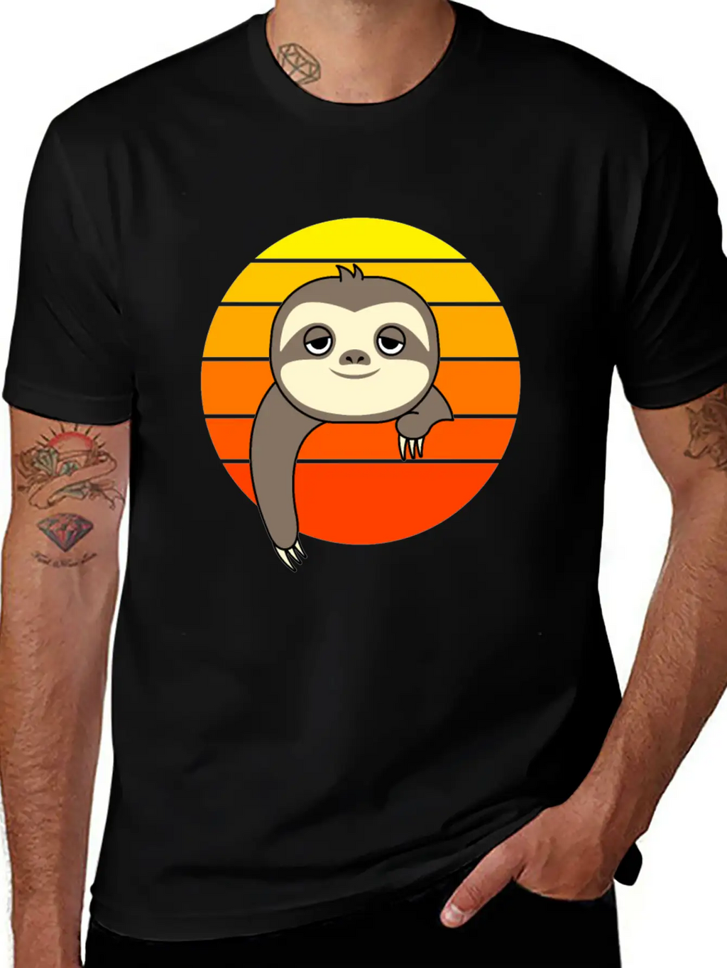 Sloth Sunset Casual Graphic T-Shirt – Simple And Comfortable Daily Wear