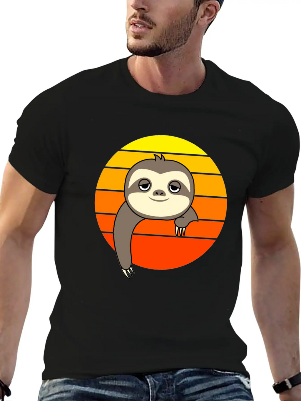 Sloth Sunset Casual Graphic T-Shirt – Simple And Comfortable Daily Wear